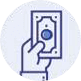 Hand holding cash icon